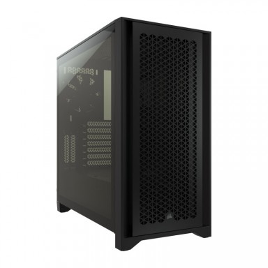 Carcasa Corsair 4000D Airflow fara sursa, Tempered Glass, Negru